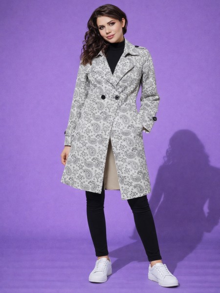 Beige Flora Belted Overcoat